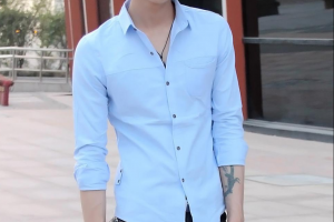 夏季男士淺藍色襯衫搭配 上班很好看