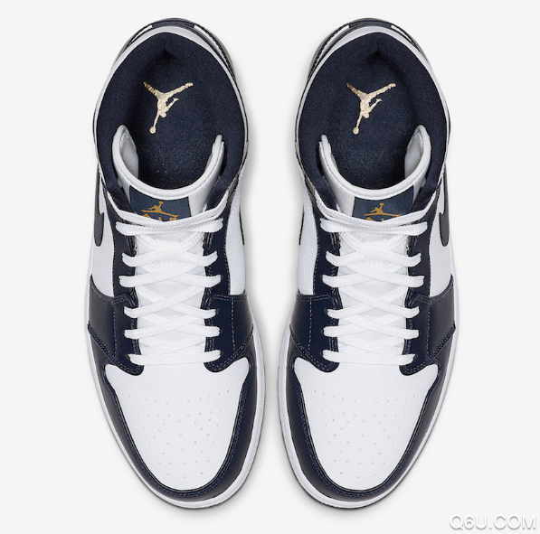 AJ1 mid Navy White配色鞋款 AJ1 mid藍白實物細節賞析 3