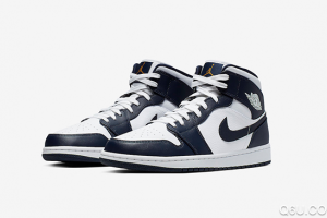 AJ1 mid Navy White配色鞋款 AJ1 mid藍(lán)白實(shí)物細(xì)節(jié)賞析