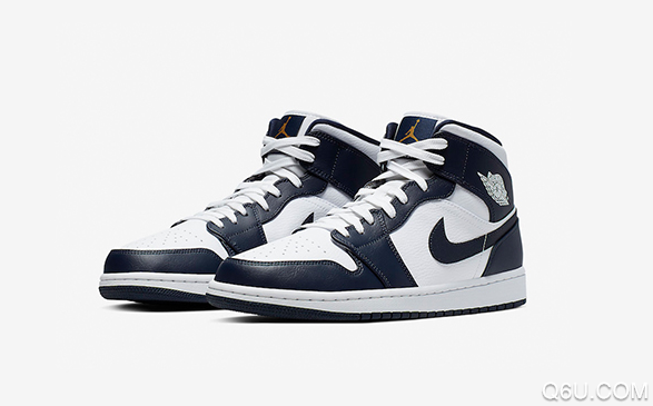 AJ1 mid Navy White配色鞋款 AJ1 mid藍白實物細節賞析 1