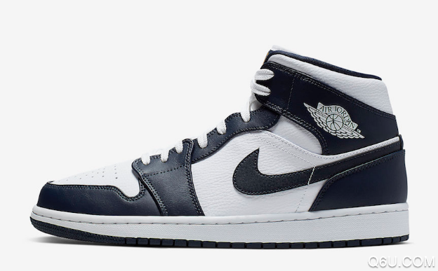 AJ1 mid Navy White配色鞋款 AJ1 mid藍白實物細節賞析 2