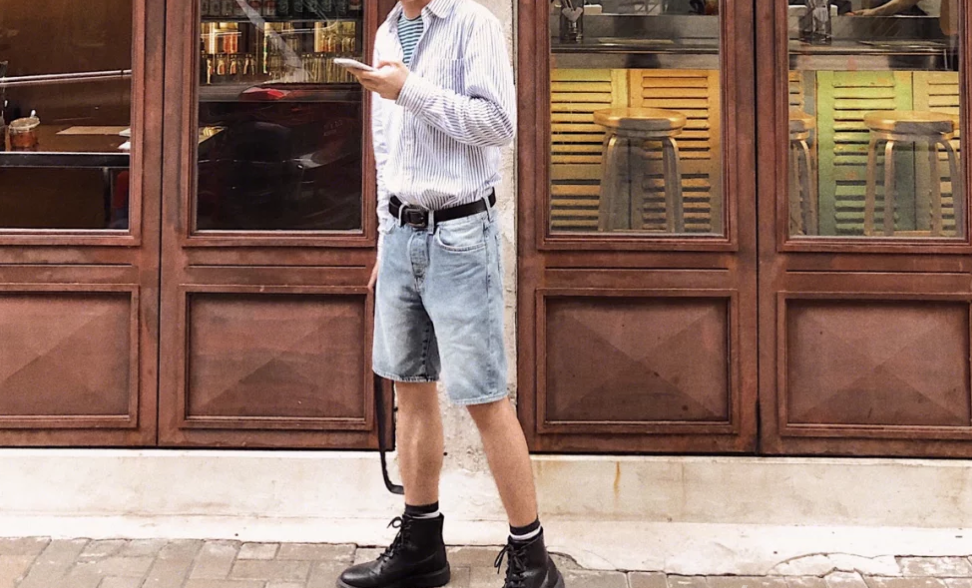 男生夏季街拍時(shí)尚短褲的搭配 1