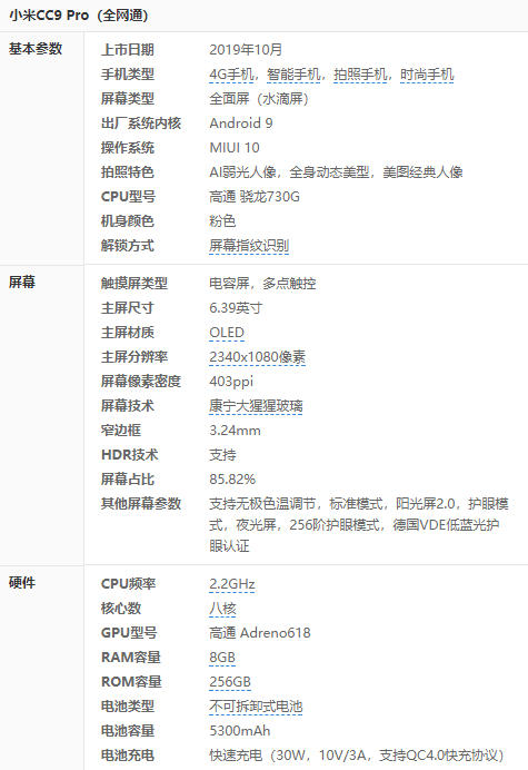 小米cc9pro最新消息 小米CC9 Pro參數(shù)配置 3