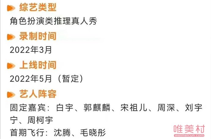 2022年推理綜藝最新 沈騰和毛曉彤加盟開始推理吧 1