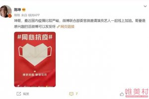 陳坤復制文案支持抗疫 敷衍到這種程度了