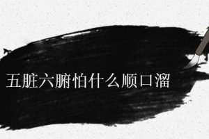 中醫(yī)五臟六腑順口溜