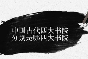 中國古代四大書院是指什么