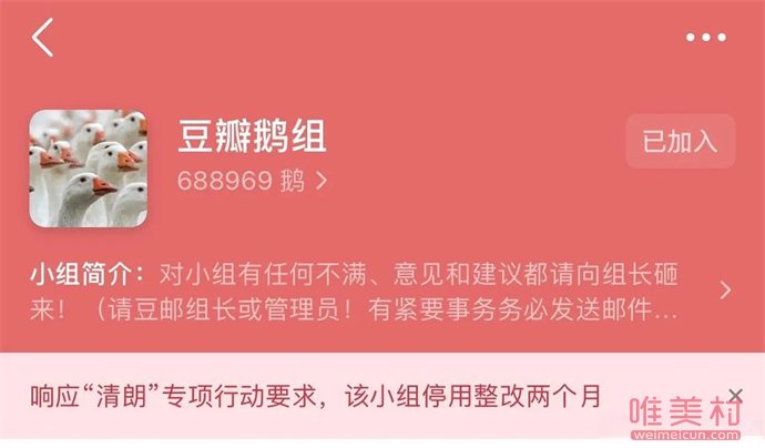 豆瓣鵝組為什么停了 豆瓣鵝組什么時候解禁 2
