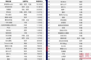 網紅2021全年收入排行榜 做帶貨直播最賺錢